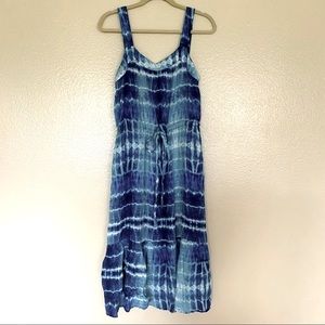 beachlunchlounge tie dye drawstring dress Sz S
